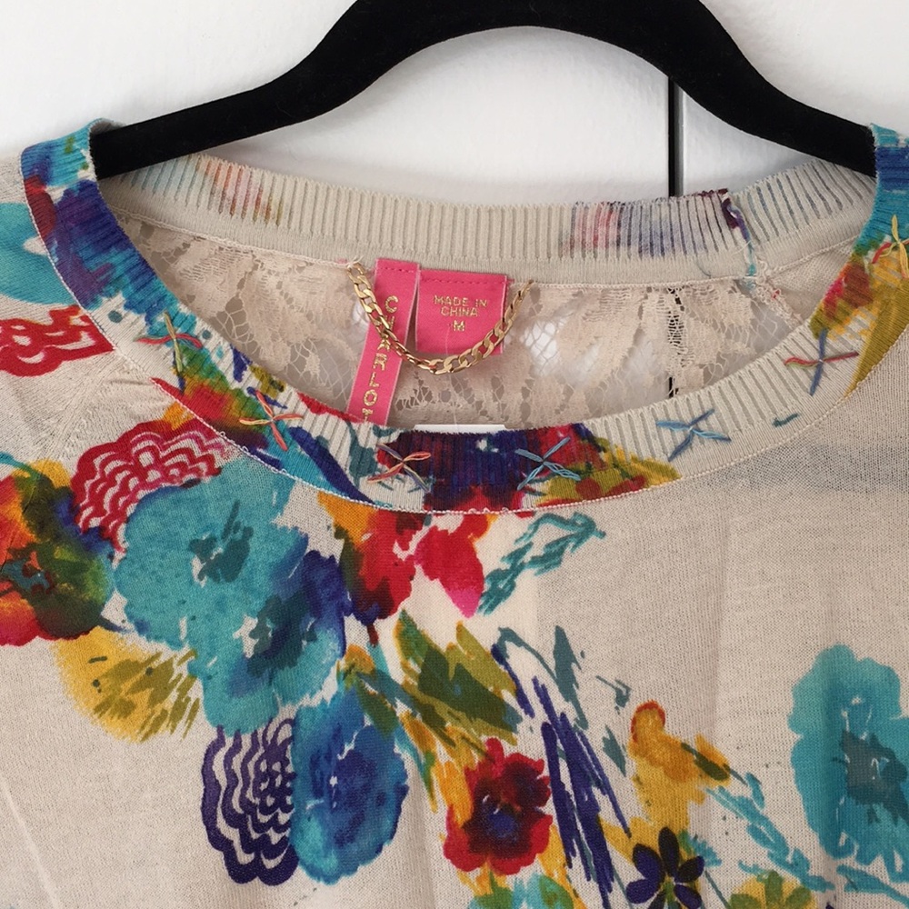 NWT Charlotte Sweater with Lace Back. Sz M